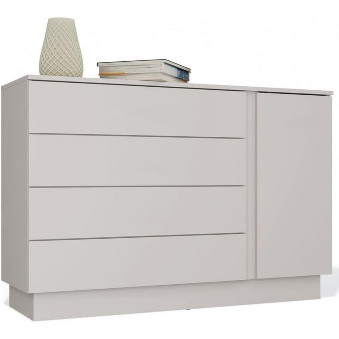 Commode gris clair, contemporain, pour entree, rangement malin