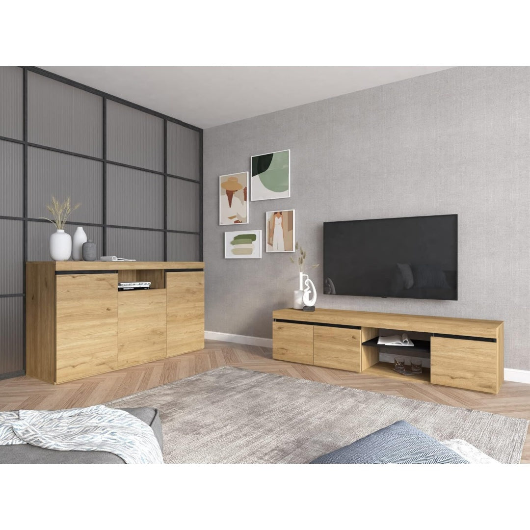 Buffet gris 160 cm, de style moderne
