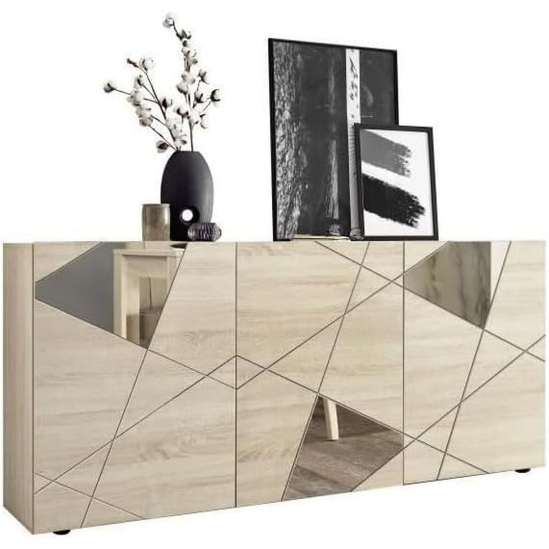 Compact, credence beige en bois