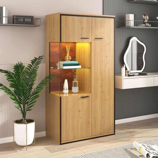 Vitrine marron 78 cm, de style moderne
