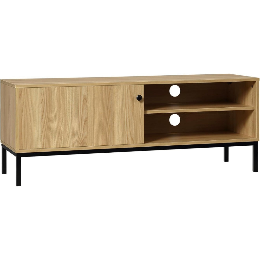 equilibre Industriel, meuble TV marron en bois