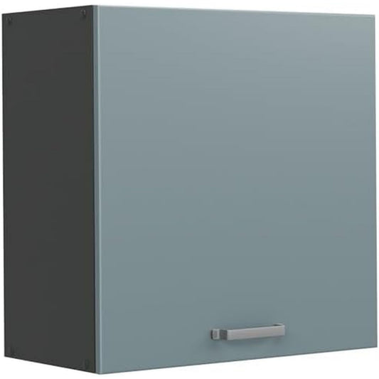 Buffet haut en hevea, bleu, contemporain (31 x 60 x 60 cm)