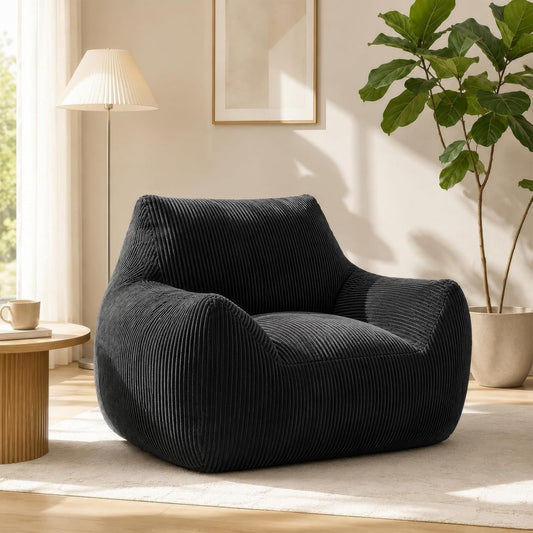 Fauteuil poire en tissu marron