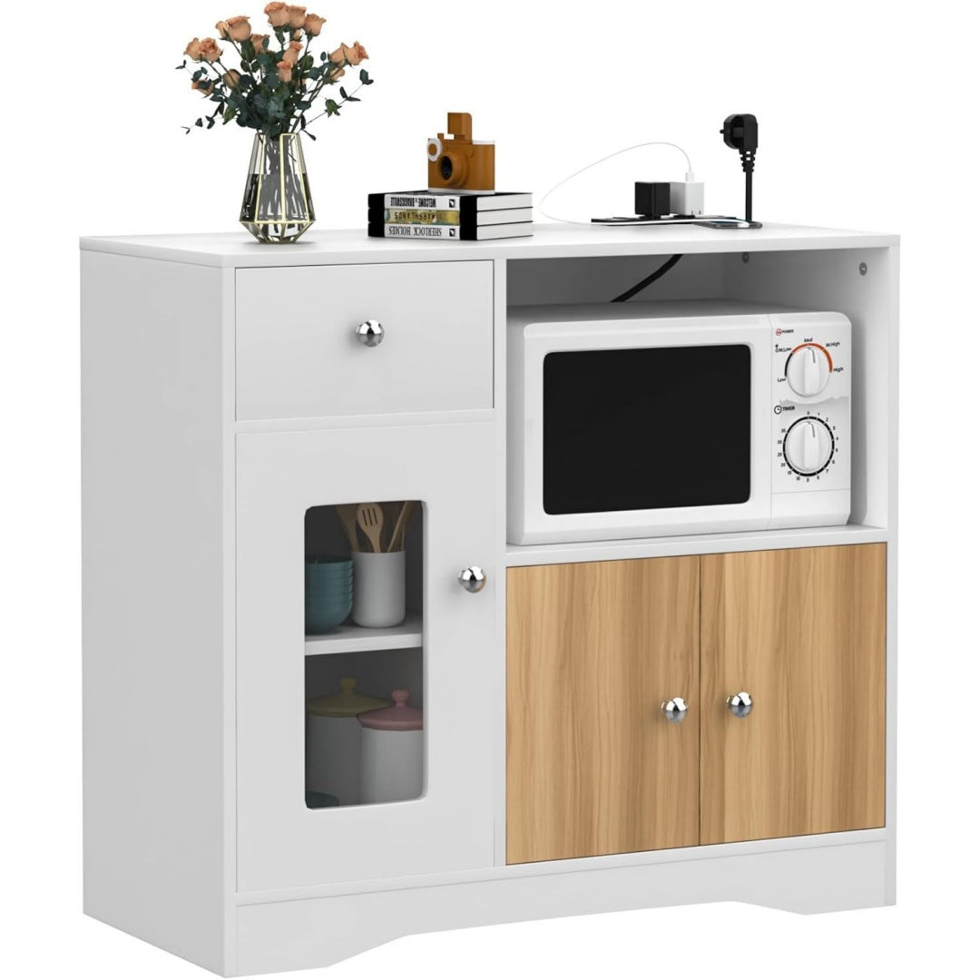 Enfilade gris clair 83 cm, de style moderne
