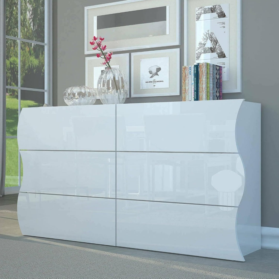Moderne commode Grise ambiance chaleureuse