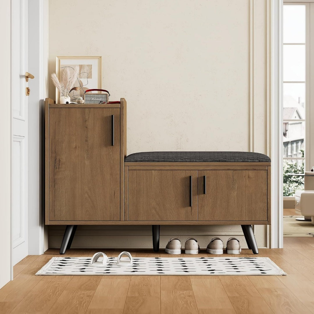 Armoire a chaussures gris touche decorative