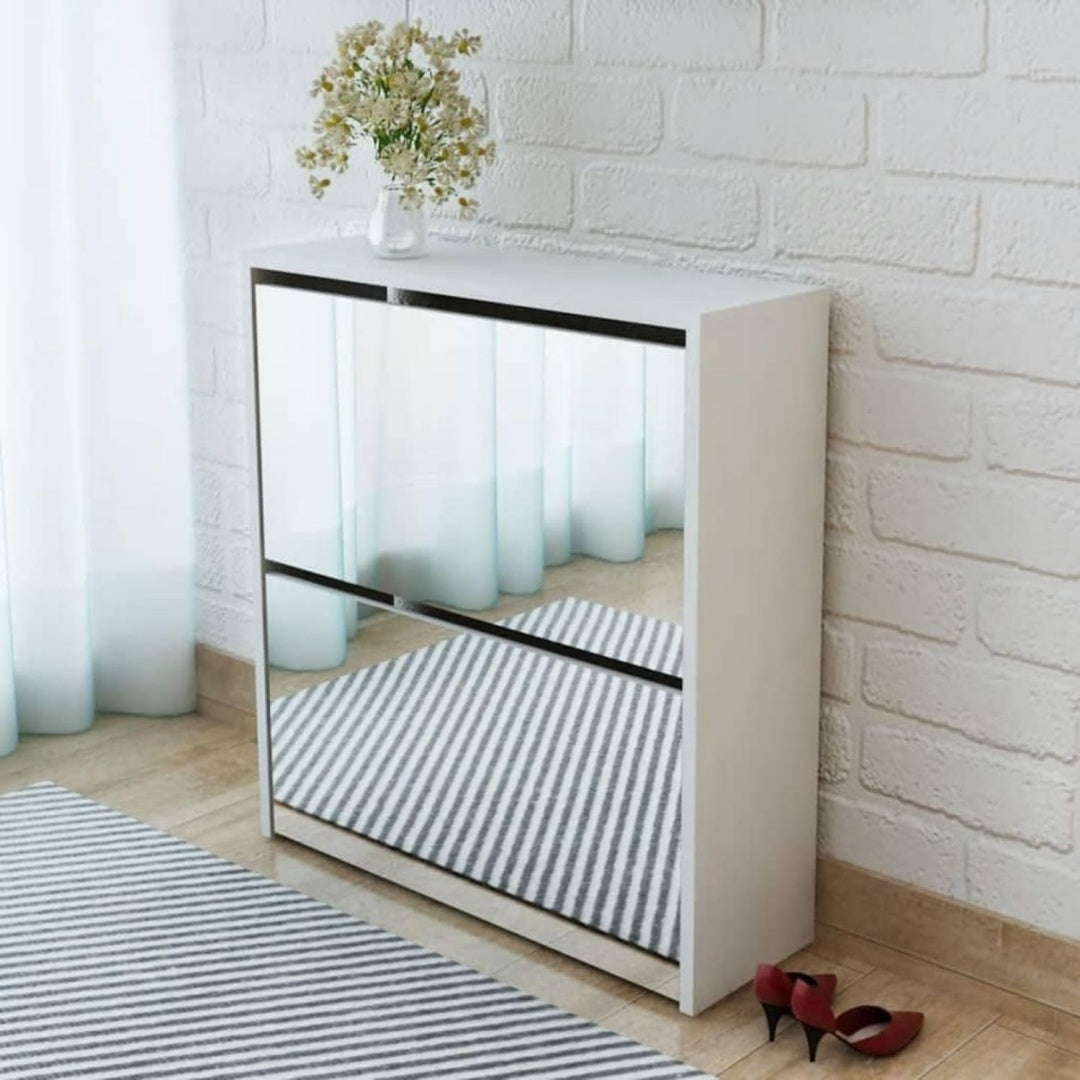 etagere a chaussures gris clair en panneau de particules, rangement pour bureau