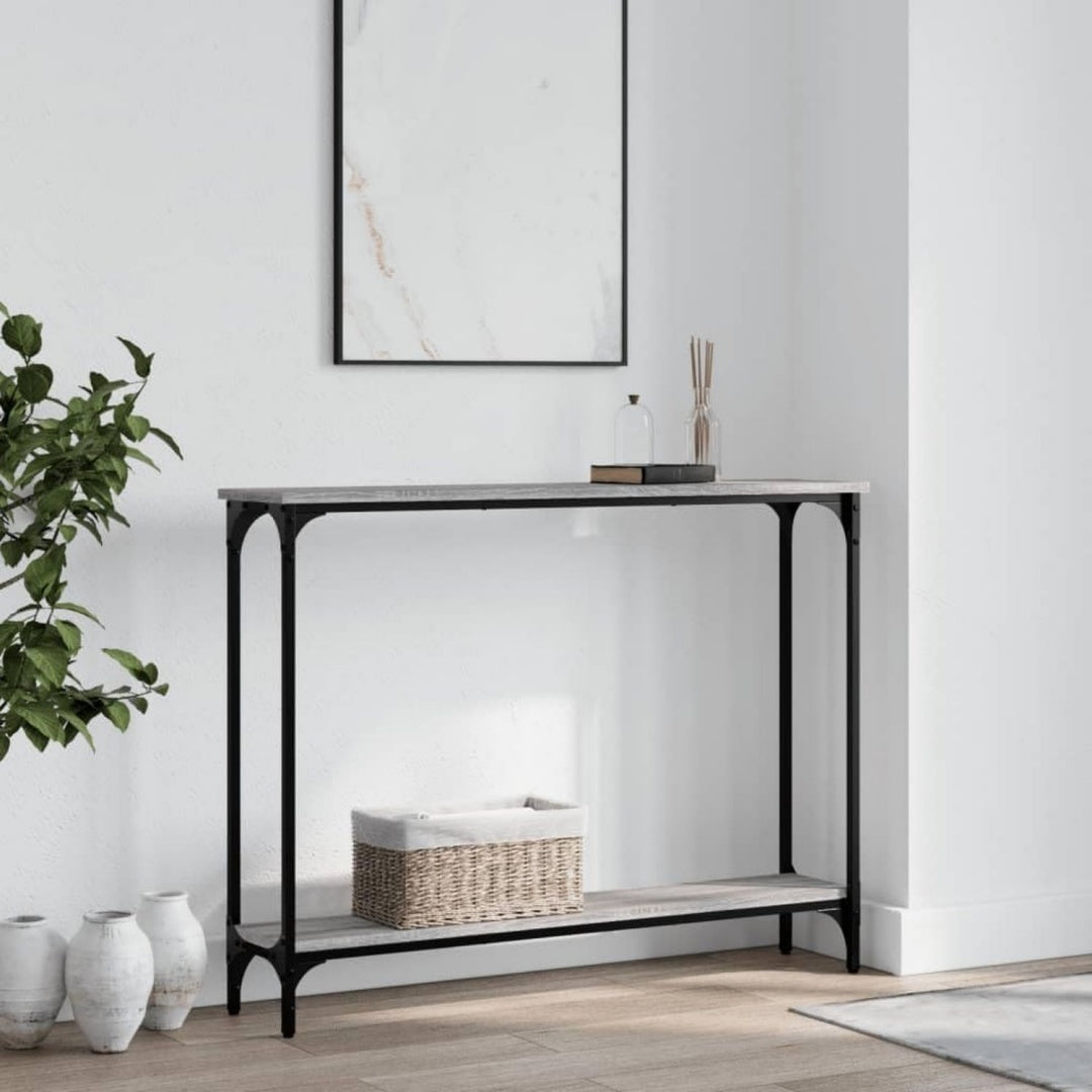 Console gris clair 100 x 22.5 x 75 cm design industriel