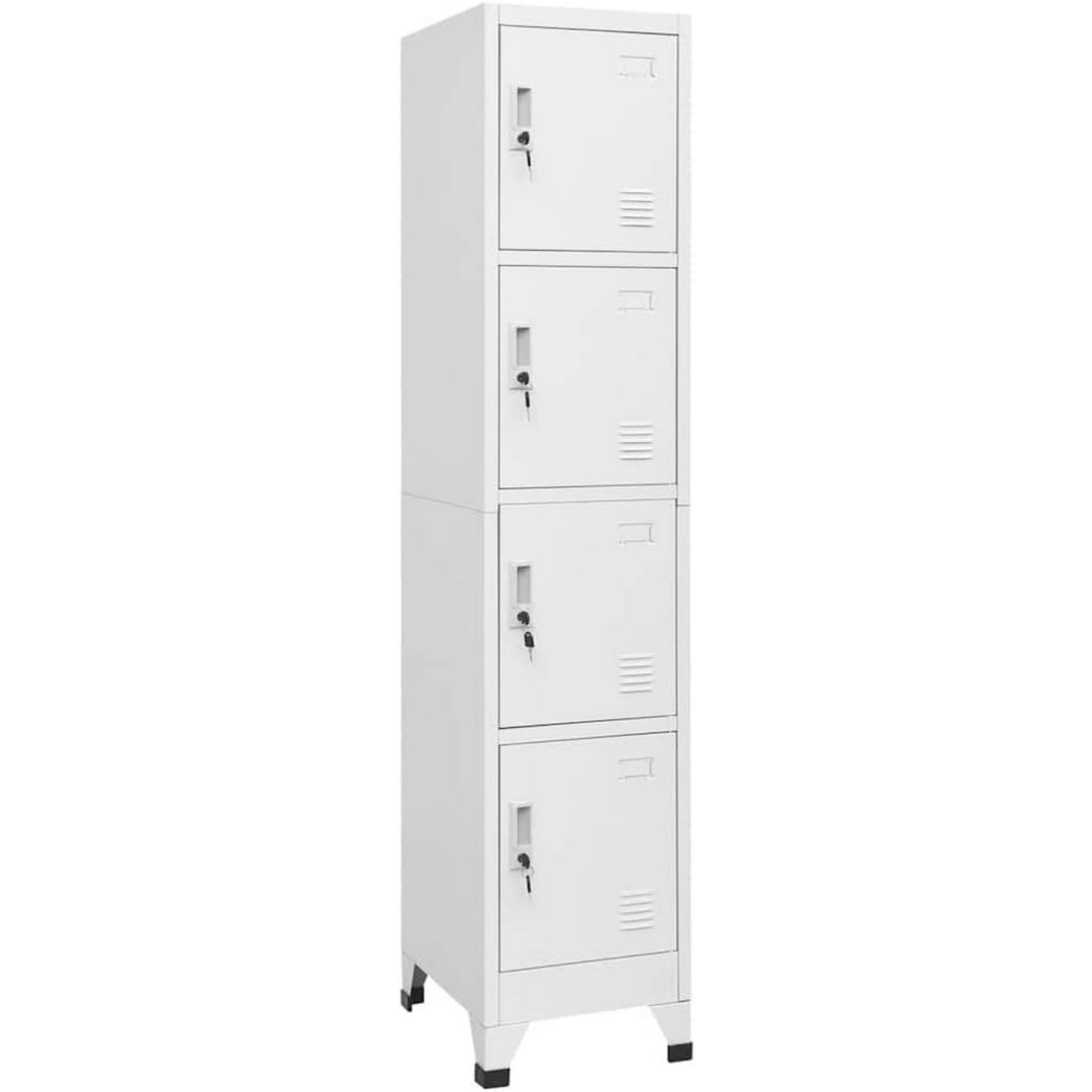Chiffonnier gris clair finition tissu etagere ouverte
