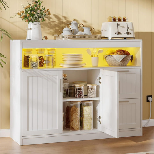 Buffet marron metal 100 cm, rangement design moderne