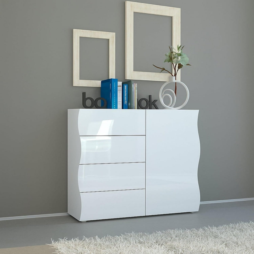 Design moderne buffet gris 90 x 40 x 81 cm