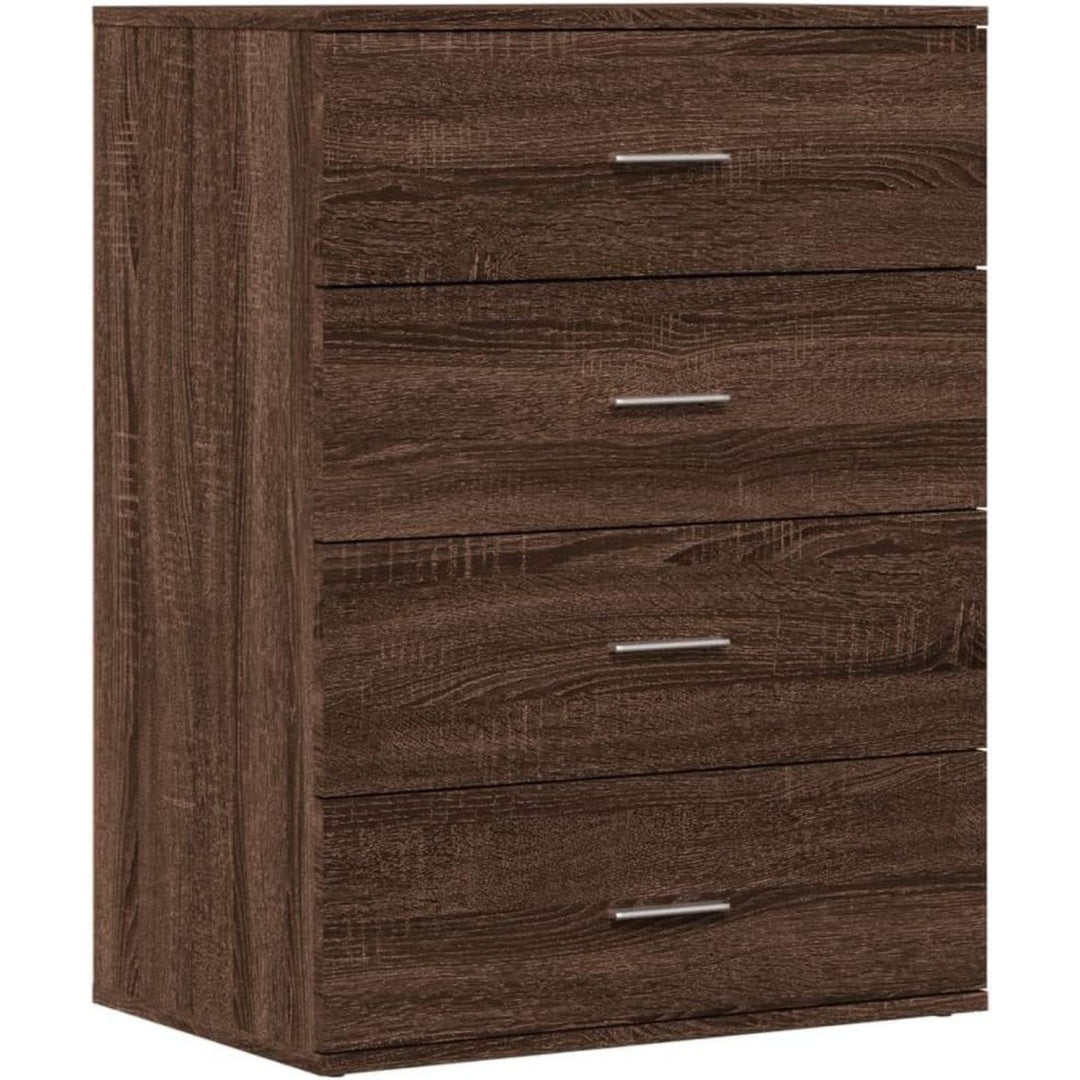 Malin, meuble de rangement bordeaux en bois avec etageres