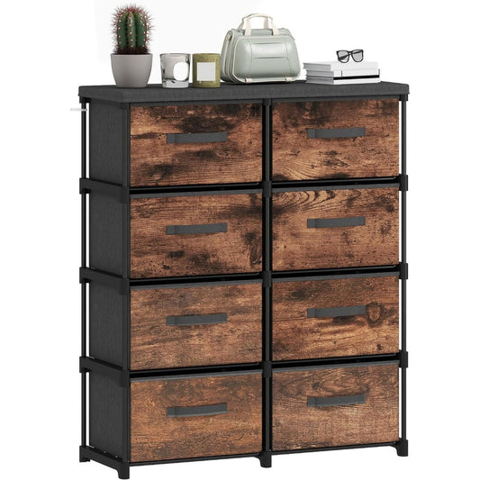 Armoire de rangement marron 8 tiroirs industrielle