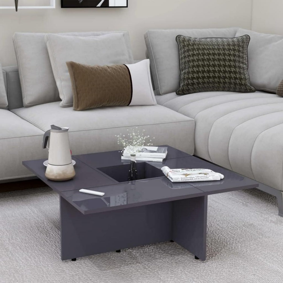 Table basse gris 79.5 x 79.5 x 30 cm assemblage facile