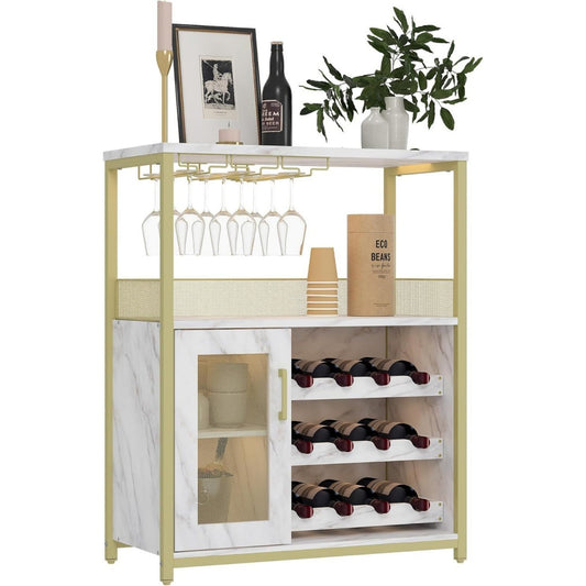 Grand casier a bouteilles en MDF et metal