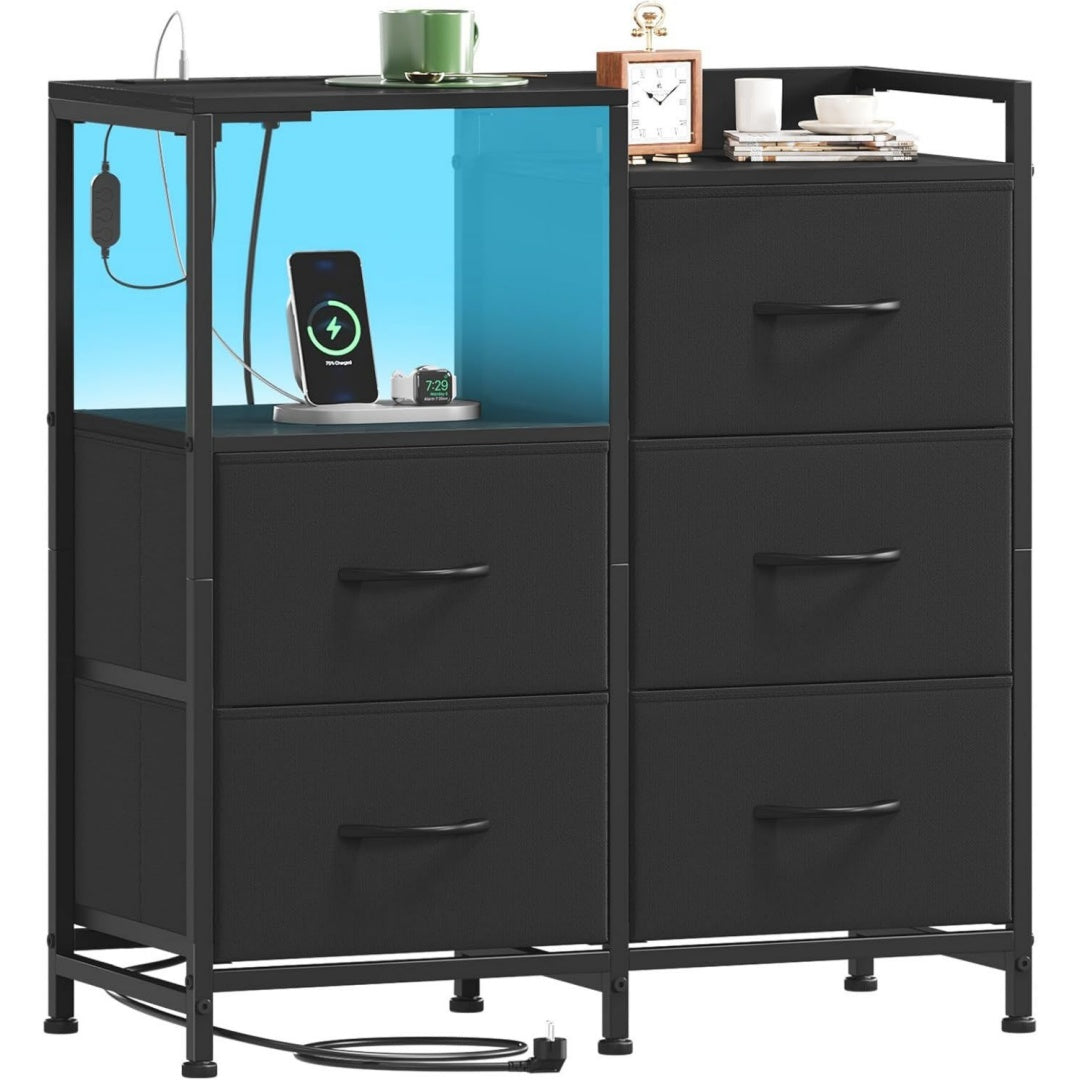 Commode en acier et tissu design soigne