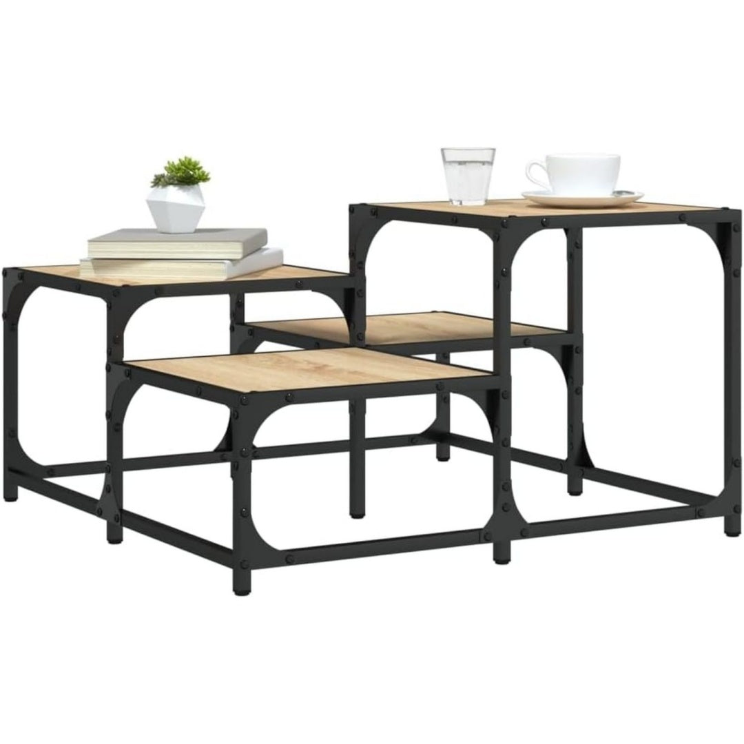 Table basse gris fonce epure 68 x 68 x 40 cm