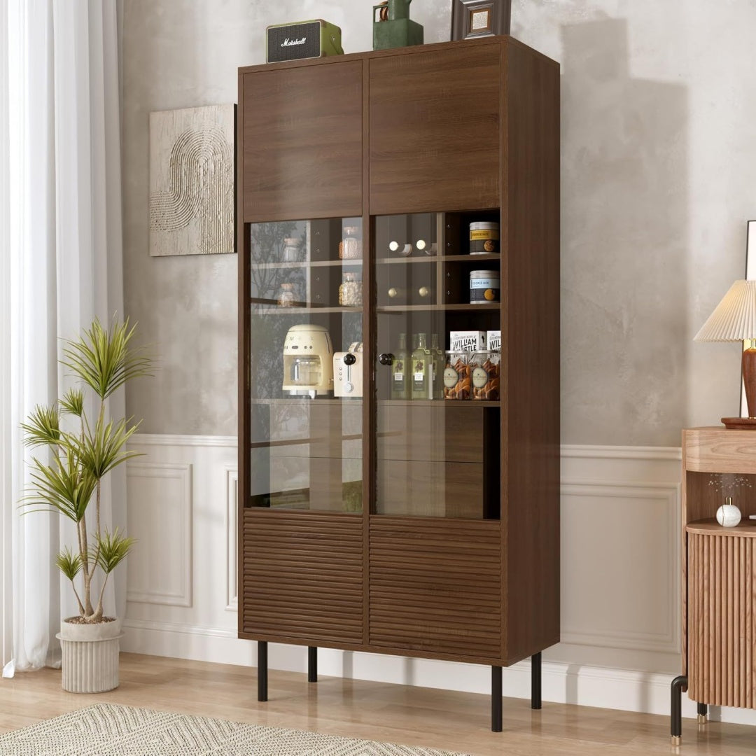 Armoire vitree rose en bois