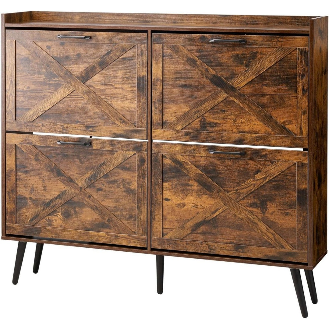 Ensemble d'entree marron bois ingenierie 120 cm, rangement esprit vintage
