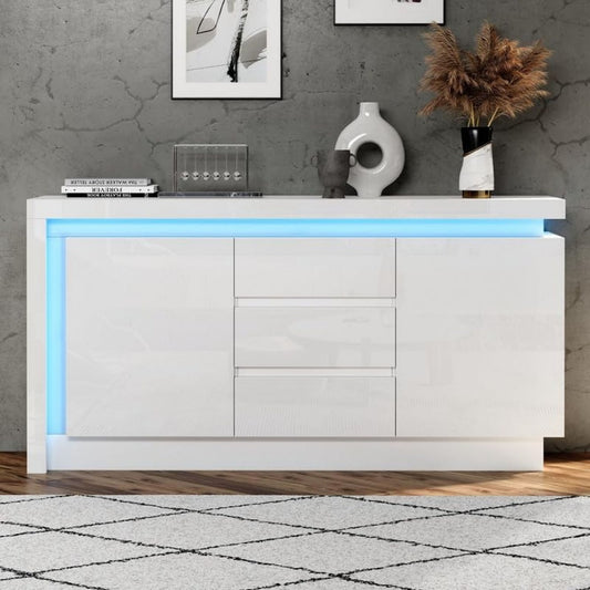 Buffet gris en panneau de particules