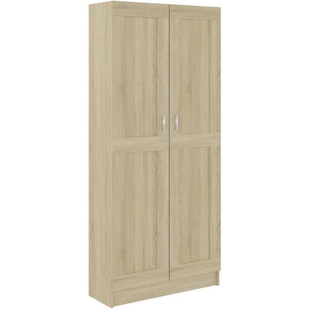 Bibliotheque marron 5 etageres de rangement, bois ingenierie design epure