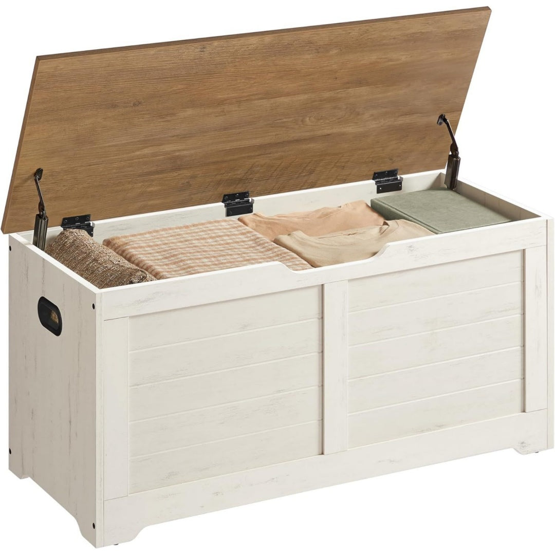 Banquette de rangement marron, solution de rangement esprit rustique