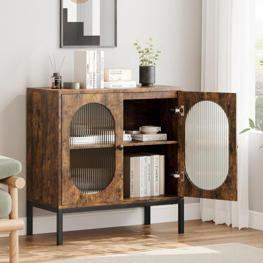 Buffet piece maitresse contemporain gris clair